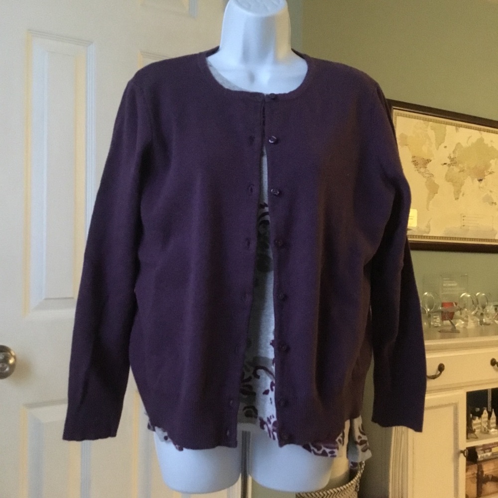 Long Sleeve Cardigan - Purple